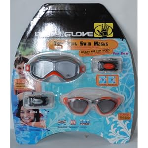 Buy Body Glove 2 Youth Swim Masks - Silver and Orange - Includes 2 Fast Straps for Easy Adjustment