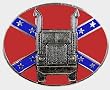 Trucker Belt Buckle,With Rebel Flag