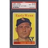 1958 Topps 100 Early Wynn Yellow Tm. Letters PSA NM-MT 8