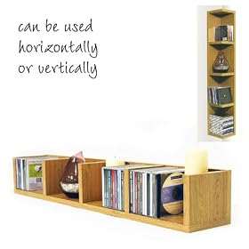 VIRGO - CD / DVD / Blu-ray / Video Multimedia Wall Storage Shelf - Oak