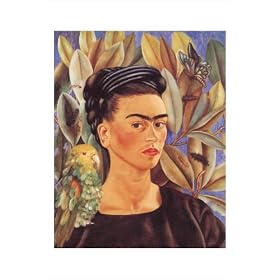 Autorretrato Con Bonito, 1941 by Frida Kahlo poster print,18 in. x 27.5 in.
