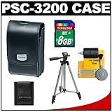 Canon PowerShot PSC-3200 Leather Digital Camera Case (Black) + 8GB Card + T ....