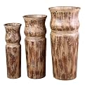 Primitive Vase Set of 3- Brown