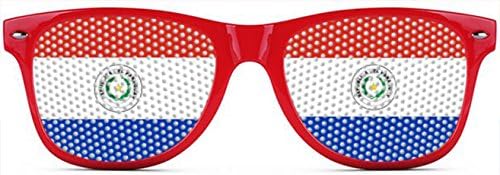 Agimini Unisex Classic Wayfarer 55mm Flag Sunglasses - Paraguay