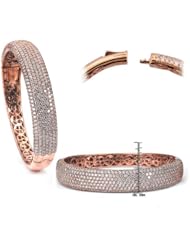Sterling Silver with Cubic Zirconium Locking Clasp Bangle