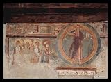 Master of Negrentino (Fresco cycle, the former parish church in Val Blenio Prugiasco, scene: Christ and the apostles) Black Wood-Mounted Art Poster Print - 13