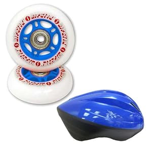 Razor RipStik Casterboard Blue Replacement Wheels and Helmet Bundle Youth (Recommended Ages 8-14) by Razor