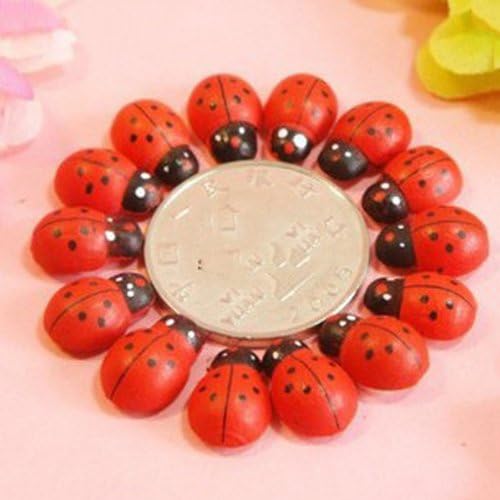 whitesnowing Lovely 10Pcs Self Adhesive Wooden Beetle Refrigerator Sticker