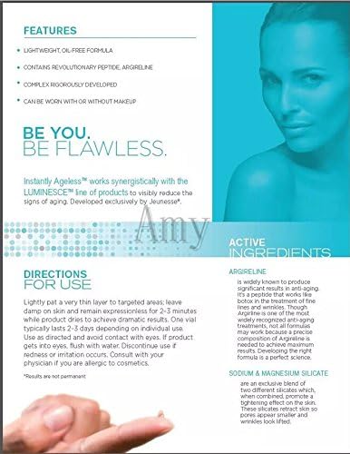 Under Eye Serum for Puffiness and Wrinkle : 2015 Hot Instantly Ageless Skin Care Line Face lift serum Jeunesse 2 Sachets Botox Alternative Anti Wrinkle Anti Aging Cream Eliminate Eye bags : Remover Cream for Dark Circles and Puffiness (50 sachets)