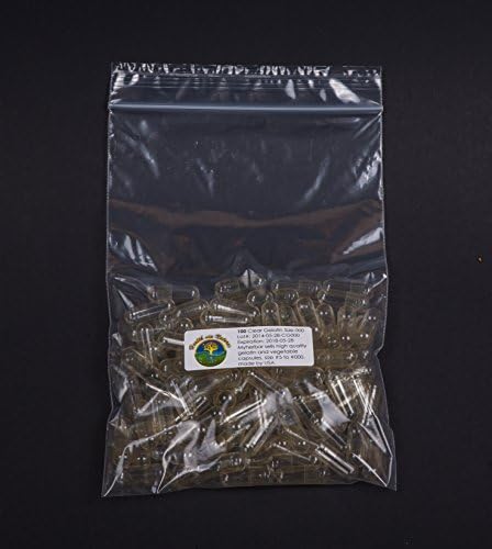 HealthViaNature 100 Empty Clear Gelatin size 000, made by USA