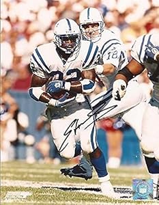 Edgerrin James Signed Photograph - 8x10 W coa - Autographed NFL Photos