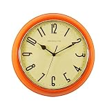 Ashton Sutton Wall Clock, Retro Orange