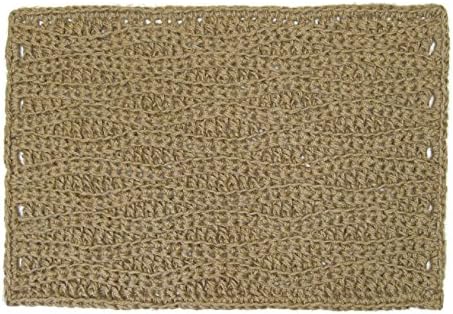 Jute Hall Rug Runner - Hand Crocheted with Natural Fiber - Textured Pattern - 2' x 3'