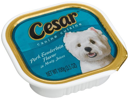 Cesar Canine Cuisine Pork Tenderloin Flavor in Meaty Juices for Small Dogs, 3.5-Ounce Trays (Pack of 24)