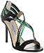 Jimmy Choo green and black snakeskin 'Cat' back zip sandals