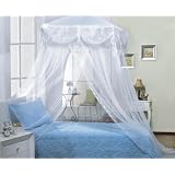 White four Corner Square Princess Bed Canopy By Sid