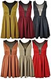 NEW LADIES MESH PANEL WOMENS STRETCH SKATER OPEN BACK SHORT DRESS SIZE 8-10