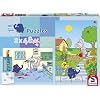 Schmidt Spiele 55072 - Die Sendung mit dem Elefanten, Mit Elefant und Hase bei der Arbeit, 2x48 Teile Puzzle