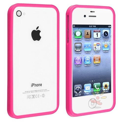 For Apple® iPhone® 4/4S Bumper TPU Case , Pink Shinny