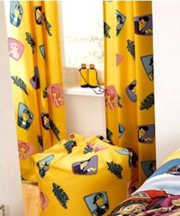Lazy Town Yellow Curtains Pair 66 x 54 OFFICIAL