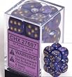 Lustrous 16mm d6 Purple/gold Dice Block 12 pipped dice