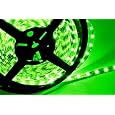 Hitlights LED Green Lighting Strip, 300 LEDs, 3528 Type SMD, 5 Meter or 16.4 Ft, 12 Volt, 24 Watt