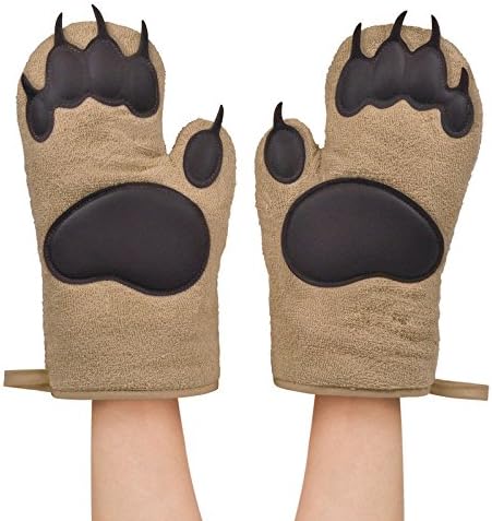 Bear Hands Oven Mitts Set of 2 Insulated Cotton By Fred and Friends