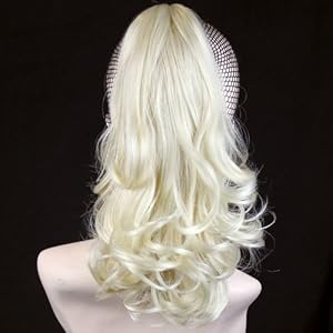 Amazon.com: Bleach Blonde Curly Ponytail Hair Extension ...