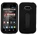 Asmyna Hybrid Dual Layer Protector Cover with Kickstand for ZTE Awe N800 - Retail Packaging - Black/Black