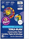 Tru-Ray Construction Paper, 9"X12", White, 50 Sheets