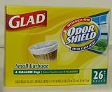 Glad Small Garbage Bags with Odor Shield, 4 Gallon 26 bags