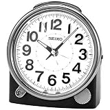 Seiko Bedside Alarm Clock Black Case with Silver-Tone Trim