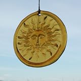 518kVPAzY9L. SL160  Sunshine Window Suncatcher in Amber   Hanging Glass Suncather   4.25 in Diameter   made from recycled glass