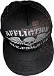 Men's Affliction Hat Baseball Cap Skull with Wings Black