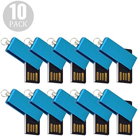 ABAZAR 10pcs 8gb Usb Flash Drive Usb 2.0 Flash Drive Memory Stick Fold Storage Thumb Stick Pen Swivel Design Blue A318