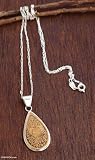 Mate gourd necklace, 'Owl Enigma'