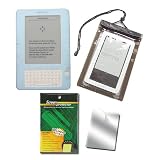 Skque Water Splash Resistance Ebook Reader Case Smoke 6 Inch Series Screen Protector (89.5 x 121.5)Amazon Kindle 2 Silicone Skin Case BLU by SKQUE
