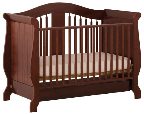 Stork Craft Aspen Stages Fixed Side Crib, Cherry