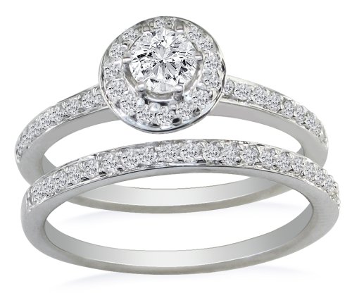 14k White Gold Diamond Bridal Set (1/2 cttw, G-H Color, I1 Clarity)