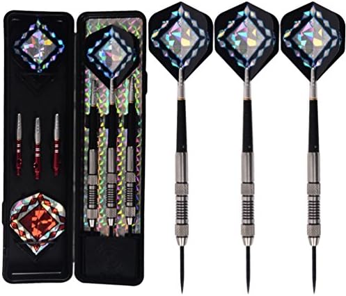 Kingrich 26 Grams Steel Tip Tungsten Darts 90% Tungsten Spin Shafts and Standard Flights