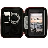 Coby Kryos Tablet Case 7 & 8 - Inch Android 2.3 4 GB Internet Touchscreen Tablet (MID7012-4G , MID8120-4G) Vangoddy Harlin Reinforced Accessories Case with handle & Unique Device Friendly Velcro Usability - RED