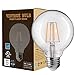 TORCHSTAR LED G25 Light Bulb, Edison Vintage Vanity Globe Filament, Dimmable, 4.5W (40W Eqv.), Medium E26 Base, UL & Energy Star Listed, 3000K Warm White, Pack of 6