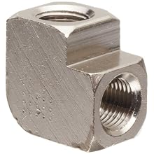 Polyconn PC100NB-2 Nickel Plated Brass Pipe Fitting, 90 Degree Elbow, 1/8" NPT Female (Pack of 10)