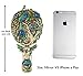 Ivenf Large Size Vintage Foldable Metal Handheld Oval Make-Up Mirror, Peacock Couple In Woods, Bronze
