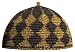 Kufi - Dark Brown With Gold Thread Design - One-size Muslim Islamic Hat Taqiya Peci Skull Cap