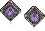 Sorrelli "Harmony" Crystal Button Clip Antique Gold-Tone Earrings