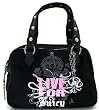 AUTHENTIC JUICY COUTURE VELOUR GLITTER GLAM BRIGHT LIGHTS SATCHEL YHRU1722 (Black)
