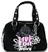 AUTHENTIC JUICY COUTURE VELOUR GLITTER GLAM BRIGHT LIGHTS SATCHEL YHRU1722 (Black)