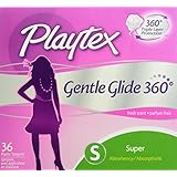 Playtex Gentle Glide Tampons, Fresh Scent Super Absorbency, 36 count