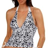 NFL Dallas Cowboys Floral Tankini Top - Navy Blue-White (X-Large)
